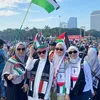 Potret Meisya Siregar Ikut Aksi Bela Palestina di Monas