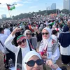 Potret Meisya Siregar Ikut Aksi Bela Palestina di Monas