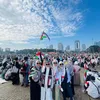 Potret Meisya Siregar Ikut Aksi Bela Palestina di Monas