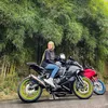 Potret Olla Ramlan dengan Motor Gedenya