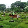 persiapan penggalian makam Rina Gunawan