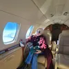 Potret Syahrini Tampil Mewah dan Elegan di Private Jet