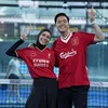 Rizky Kinos main padel bareng istri tercinta.