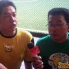 Effendi Gozali dan Jarwo Kwat usai tanding futsal di Hanggar Teras Futsal Pancoran, Sabtu (12/1)