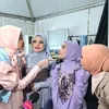 Interaksi Tasya dan Andi Syaqirah di Depan Awak Media