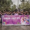 Antusias Menyambut Anniversary BTS yang ke-9, ARMY Adakan Project Taman Laut BTS di Lombok Utara