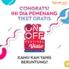 Pengumuman Pemenang Kuis Tiket Gratis ON OFF FESTIVAL 7-8 September 2019