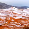 FOTO: Penampakan Saat Salju Turun di Gurun Sahara, Bikin Takjub!