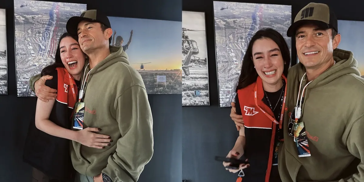Momen Haru Natasha Ryder Berpelukan dengan Orlando Bloom di Le Mans: 'Akhirnya Bertemu Idola!'