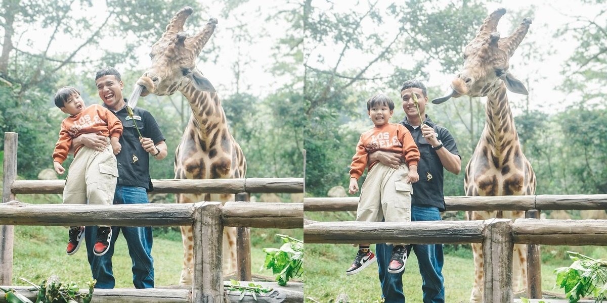 7 Potret Gala Sky Dibuat Menangis saat Foto Bareng Jerapah, Ekspresinya Bikin Gemas - Padahal Sebelumya Happy