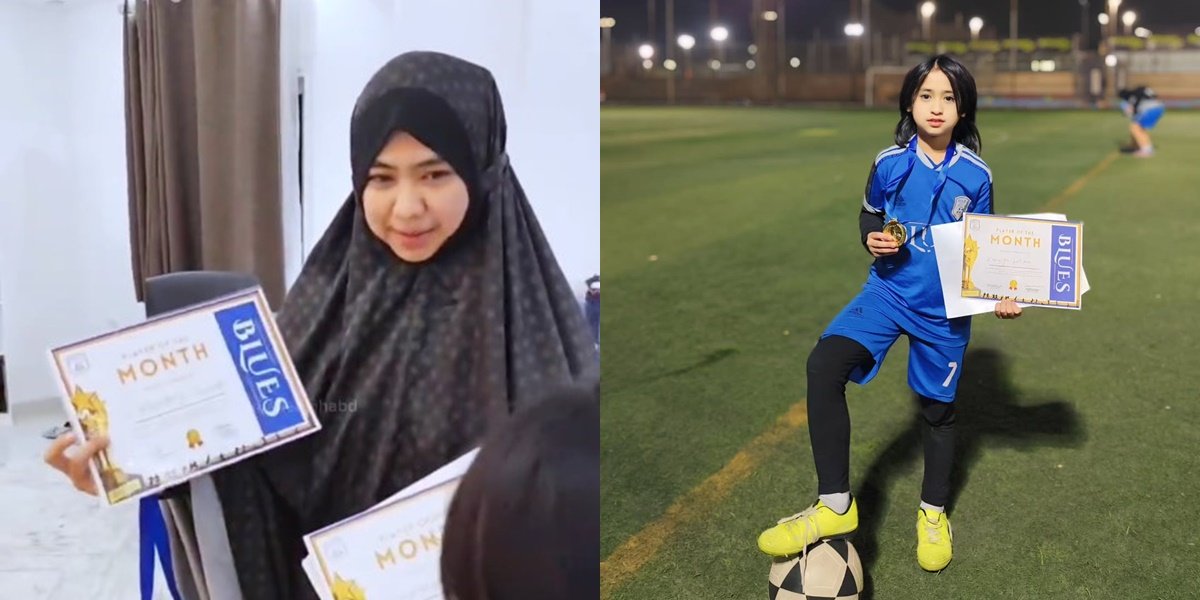 7 Potret Khadeejah Putri Oki Setiana Dewi, Jago Sepak Bola yang Raih Gelar Best Player di Mesir!