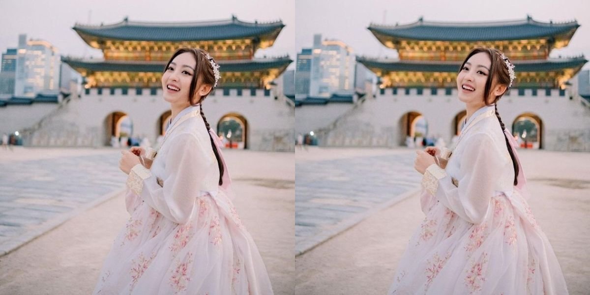 Pakaian Korea Merah Muda Wanita Kostum Tradisional Istana Hanbok