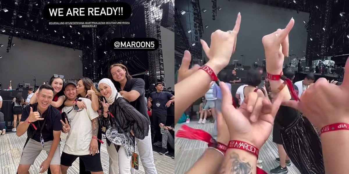 Cut Meyriska dan Roger Nonton Konser Maroon 5 di Malaysia, Simak Keseruan Mereka!