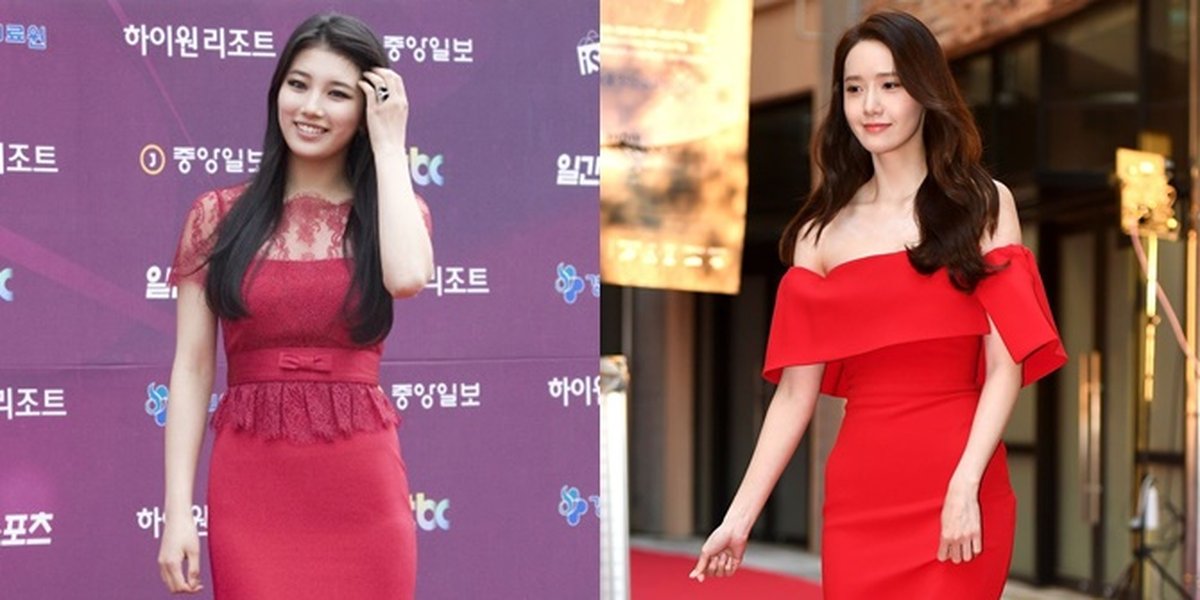 10 Korean Actresses who Look Stunning in Red Dresses on the Red Carpet, Suzy - Yoona Girls Generation