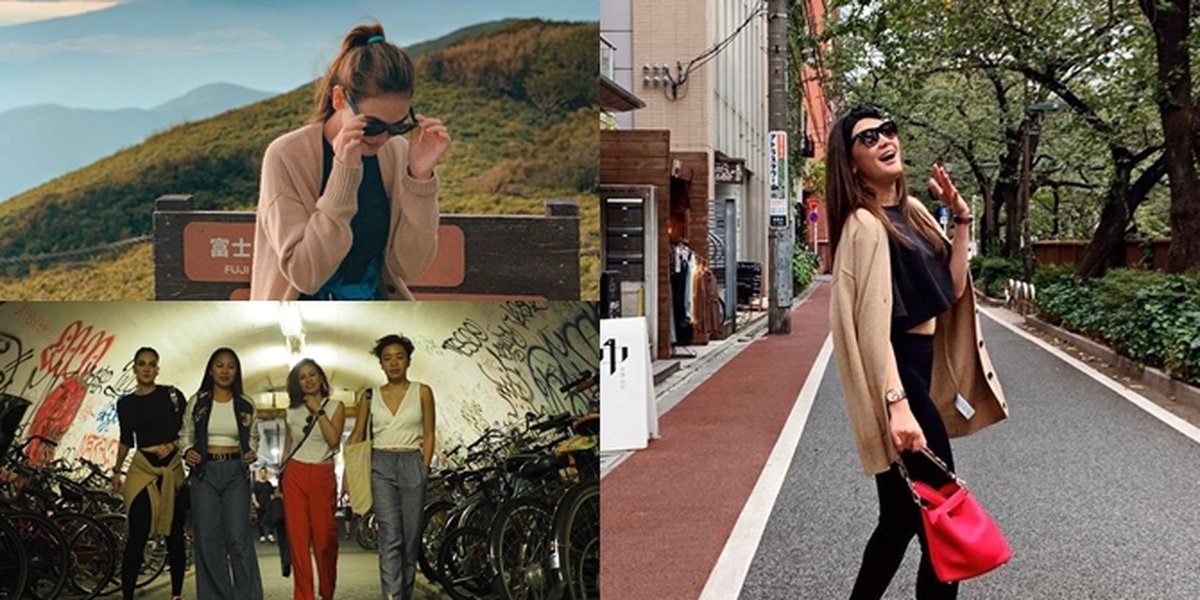 10 Photos of Luna Maya's Vacation to Japan, Visiting Art Space - Enjoying the Beautiful Rainbow