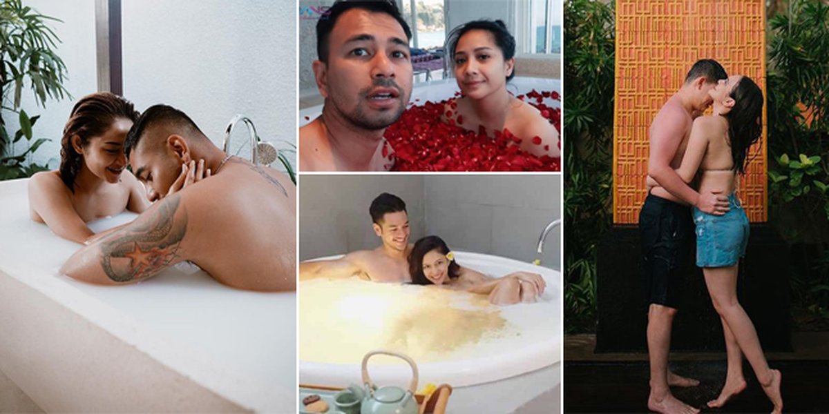 10 Romantic Photos of Indonesian Celebrity Couples that Caught Attention, Bathing in Bathtub - Showering Under the Shower