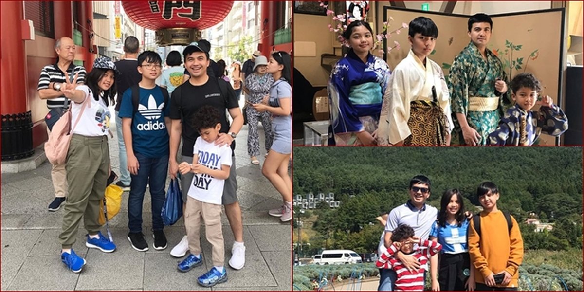 10 Photos of Sahrul Gunawan Alone Accompanying His 3 Children on Vacation to Japan