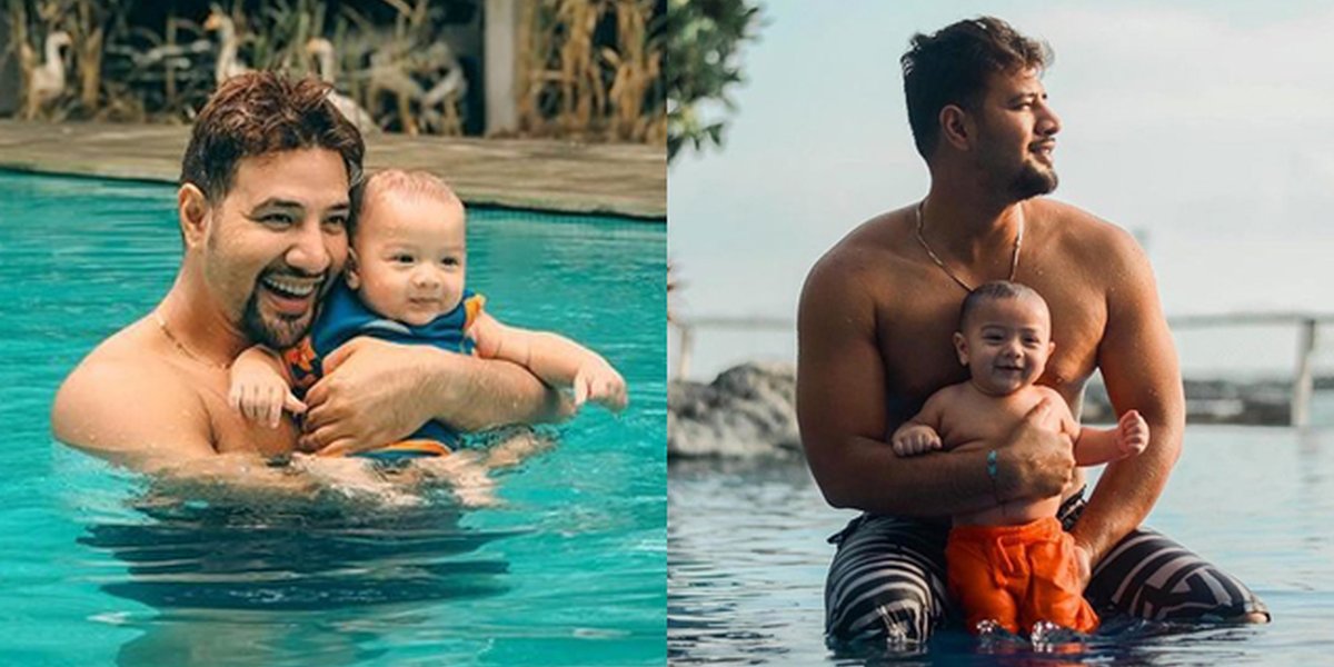 10 Photos of Shirtless Ammar Zoni While Taking Care of Baby Air, Showing off His Ripped Body as a Hot Daddy