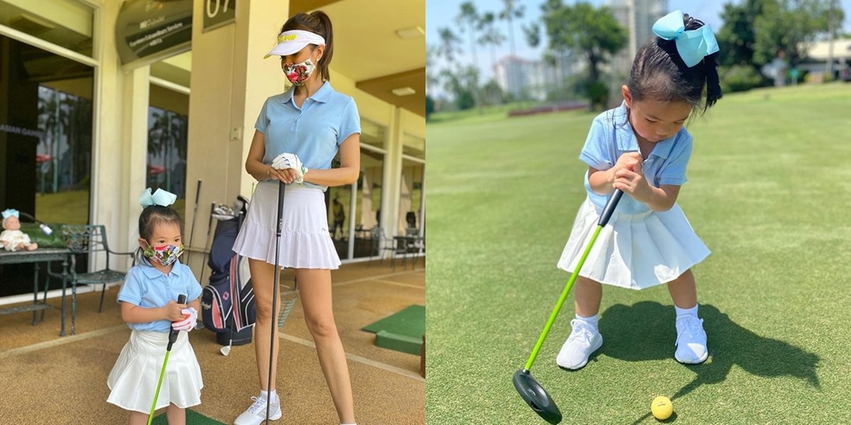 10 Pictures of Farah Quinn's Youngest Child Playing Golf, Showing Cute and Adorable Smiles