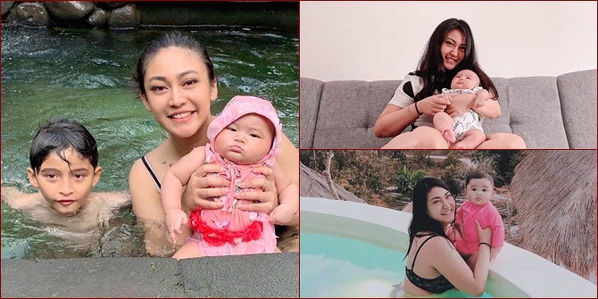 10 Portraits of Ayu Anjani 'Lasmini' with Her Children, The Real Hot Mom!