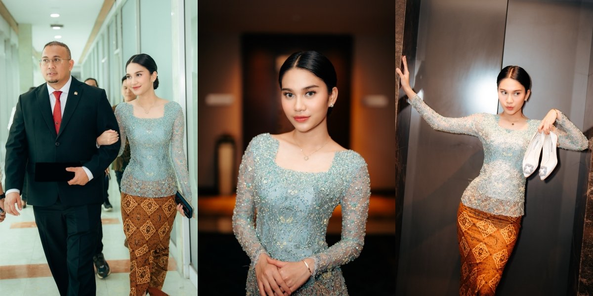 10 Portraits of Azizah Salsha Accompanying Her Father During His Inauguration as a Council Member, Beautiful in Kebaya - The Absence of a Wedding Ring Becomes the Spotlight