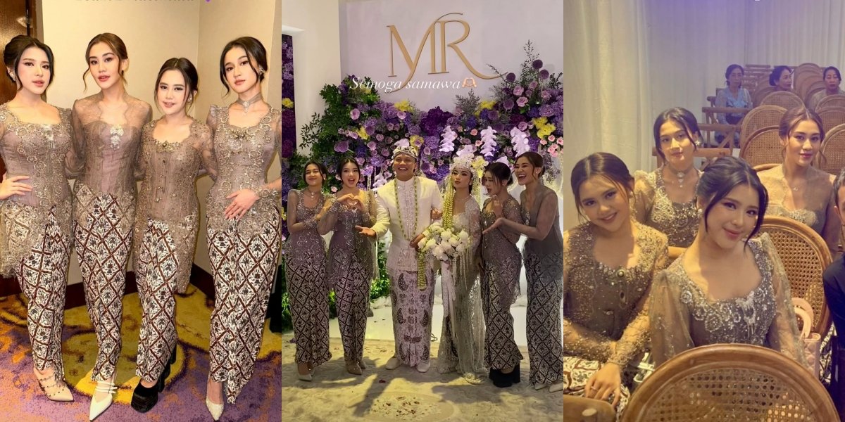 10 Portraits of Bridesmaids at Mahalini and Rizky Febian's Wedding, Aaliyah Massaid Accompanies the Newlyweds Eating - Tiara Andini Receives Coin Sprinkling