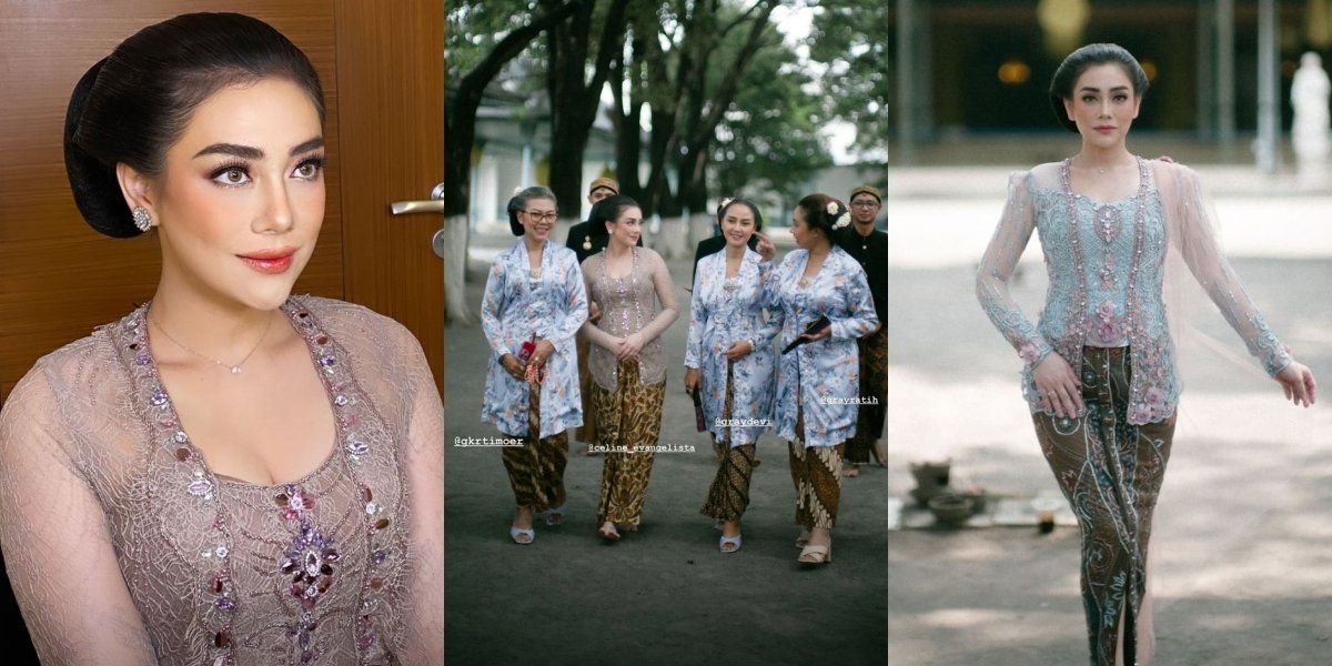 10 Portraits of Celine Evangelista at the Grebeg Keraton Solo Event, Beautifully Wearing Kebaya - Gracefully Walking Side by Side with the Princess of the Palace