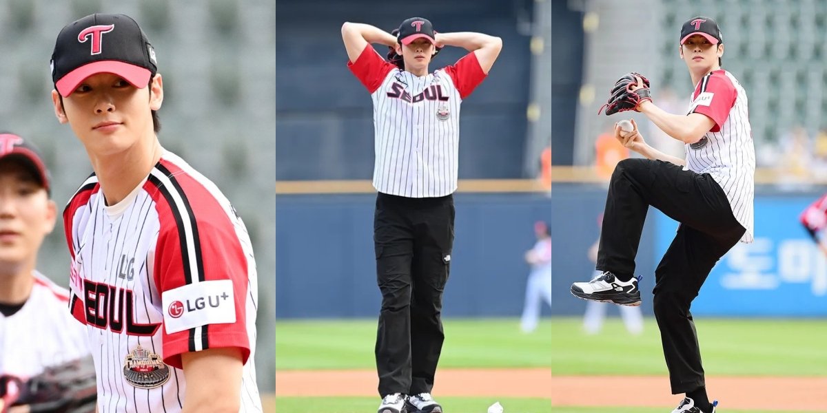 10 Photos of Cha Eun Woo Doing the First Pitch at a Baseball Game, Captivating Even Though His Throw Missed