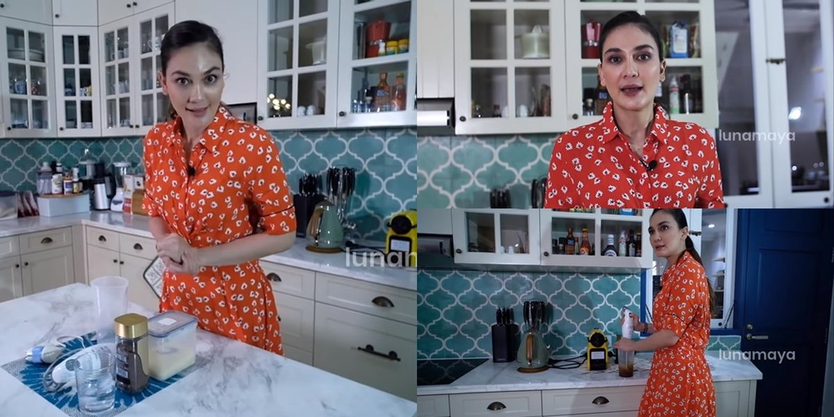 10 Photos of Luna Maya's Super Clean and Beautiful Kitchen, White Green Nuance - Decorated with Marble