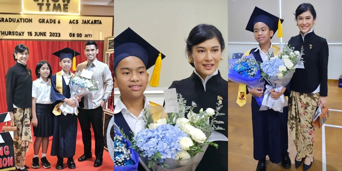 10 Photos of Dian Sastrowardoyo Attending Her Child's Graduation, Proud of Her Child's Elementary School Graduation - Elegant Appearance Steals Attention