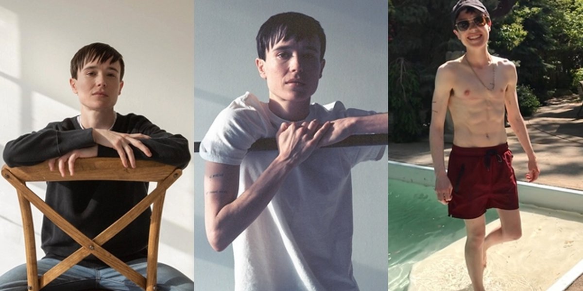 10 Pictures of Elliot Page After Becoming Transgender Named Elliot, Looking Handsome - Topless Showing Abs in the Swimming Pool