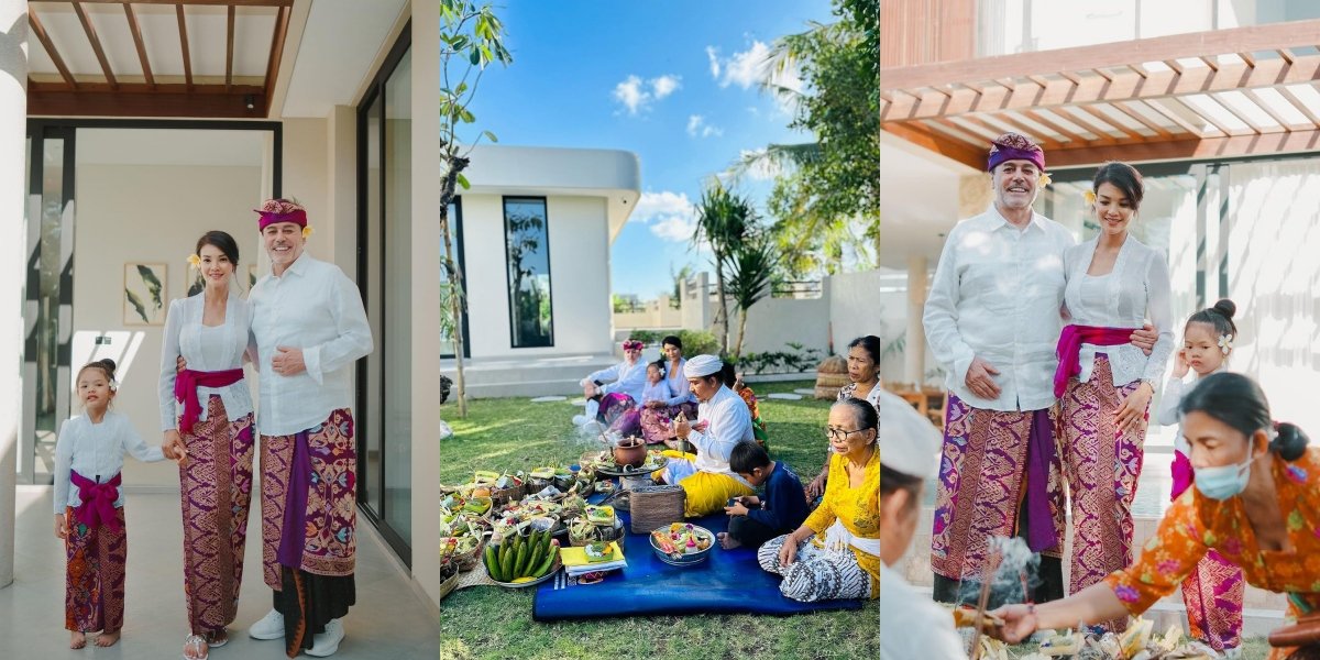 10 Potret Farah Quinn Holds Melaspas Ceremony for Her New Luxury Villa, Husband's Appearance in Balinese Traditional Clothing Attracts Attention
