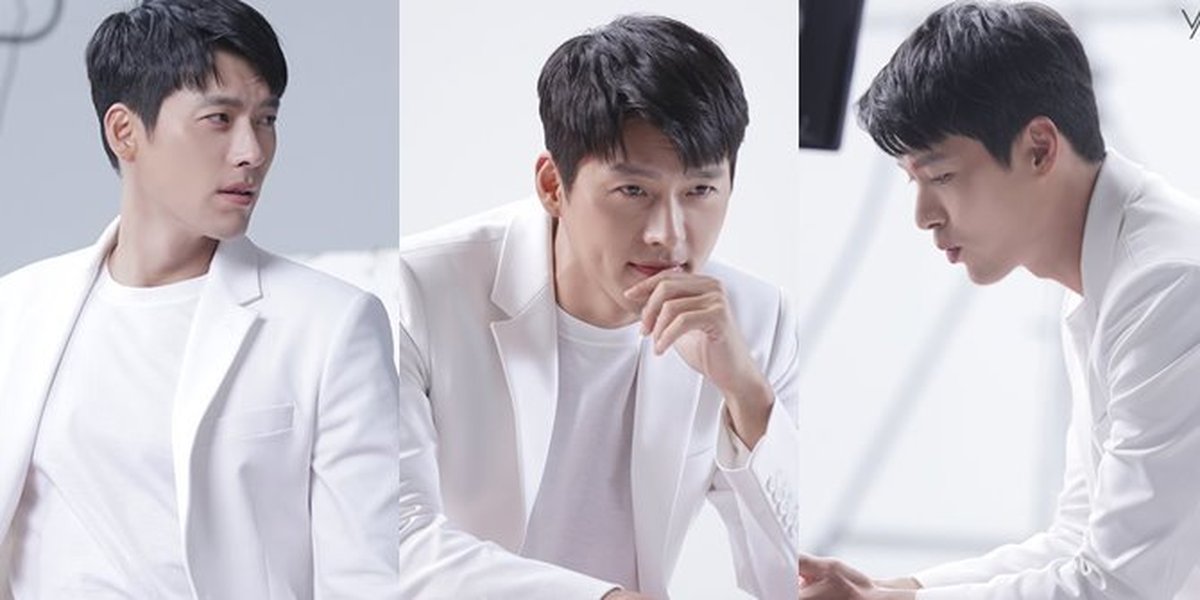 10 Handsome Photos of Hyun Bin in All-White Outfit during Photoshoot, Showing His Sweet Smile