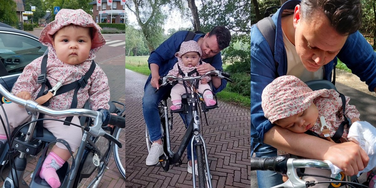 10 Adorable Photos of Baby Nova, Gracia Indri's Child, Sleeping on a Bike Ride - Cheeks Getting Even Cuter, Making Netizens Obsessed