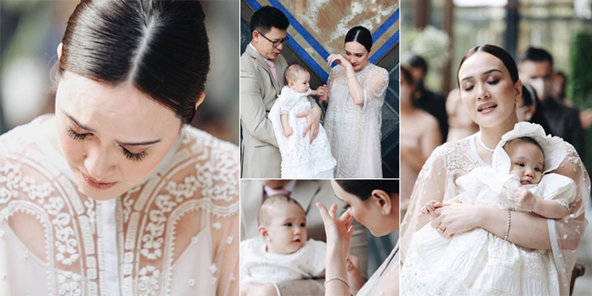 10 Portraits of Shandy Aulia Crying When Baby Claire is Baptized, Too Happy to Remember the Wedding