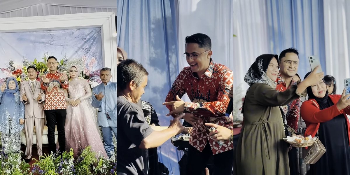 10 Photos of Hengky Kurniawan at a Wedding, Dancing Dangdut on Stage - Busy Taking Photos with Guests