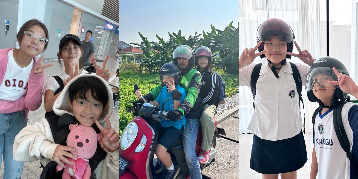 10 Pictures of Lee Bum Soo's Wife and Children Moving to Bali, Already Fluent in Indonesian - Soda Siblings Going to School Riding Ojol with Three Passengers