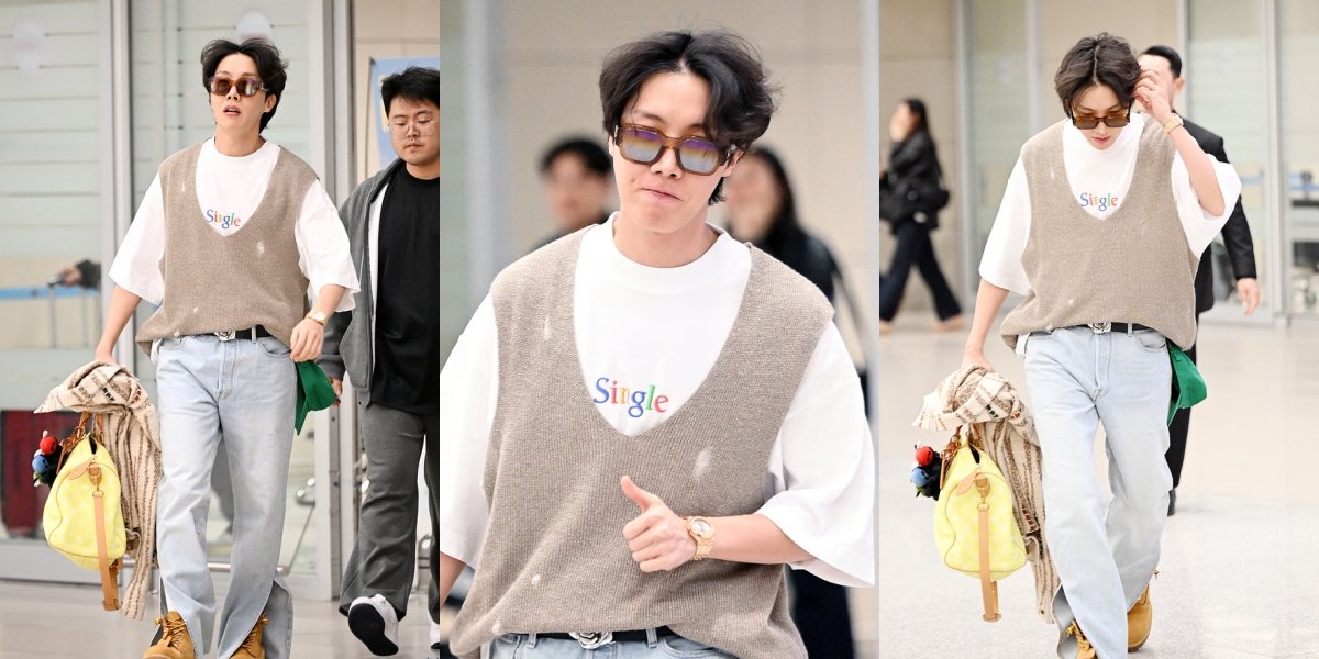 10 Photos of J-Hope BTS Returning from America After Completing Tour, Shy Smile - Making Fans Focus on His 'Single' T-Shirt