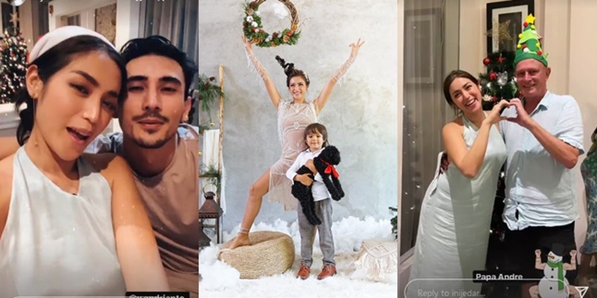 10 Portraits of Jessica Iskandar and Vincent Verhaag Celebrating Their First Christmas Together, Showing Affectionate Kisses - Feeling Emotional Seeing the In-Laws Dance