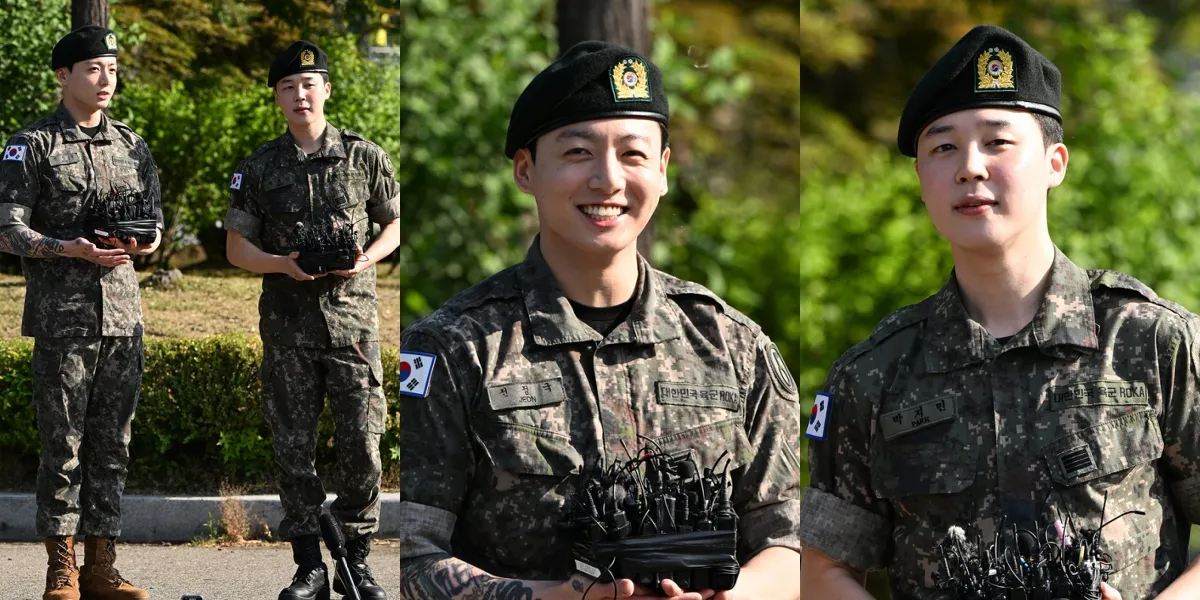 10 Photos of Jimin and Jungkook BTS Officially Completing Military Service, Radiating the Charm of Men in Uniform - Greeting ARMY with Bright Smiles
