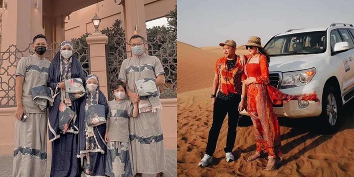 10 Potraits of Ashanty Family Celebrating Eid in Dubai, Praying Eid Together - Posing in the Desert