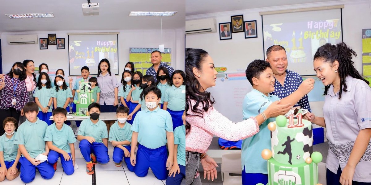 10 Pictures of Kris Dayanti and Raul Lemos Celebrating Kellen's 11th Birthday, Happily Holding an Event at School
