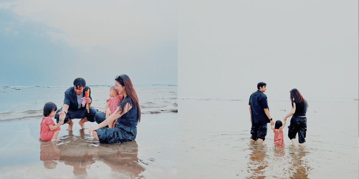 10 Pictures of Felicya Angelista and Caesar Hito's Vacation Inviting Their Children to Play at the Beach, Such a Family Cemara!