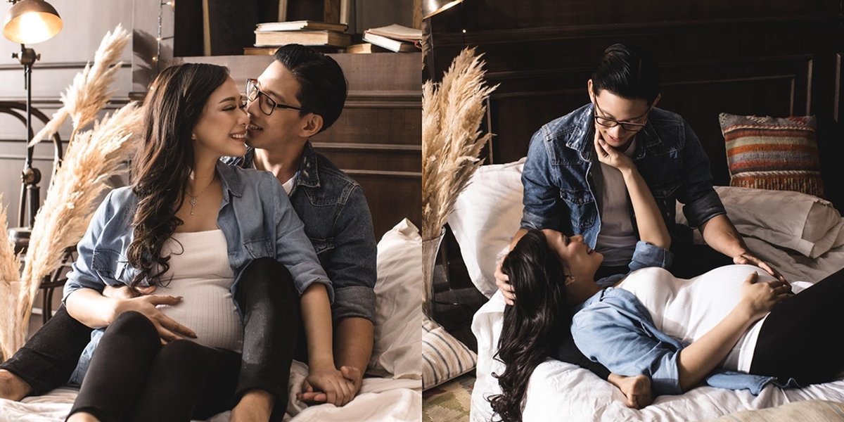 10 Sweet Portraits of Yuanita Christiani and Her Husband's Maternity Shoot, Embracing and Kissing Tenderly - Eagerly Awaiting the Arrival of Baby A
