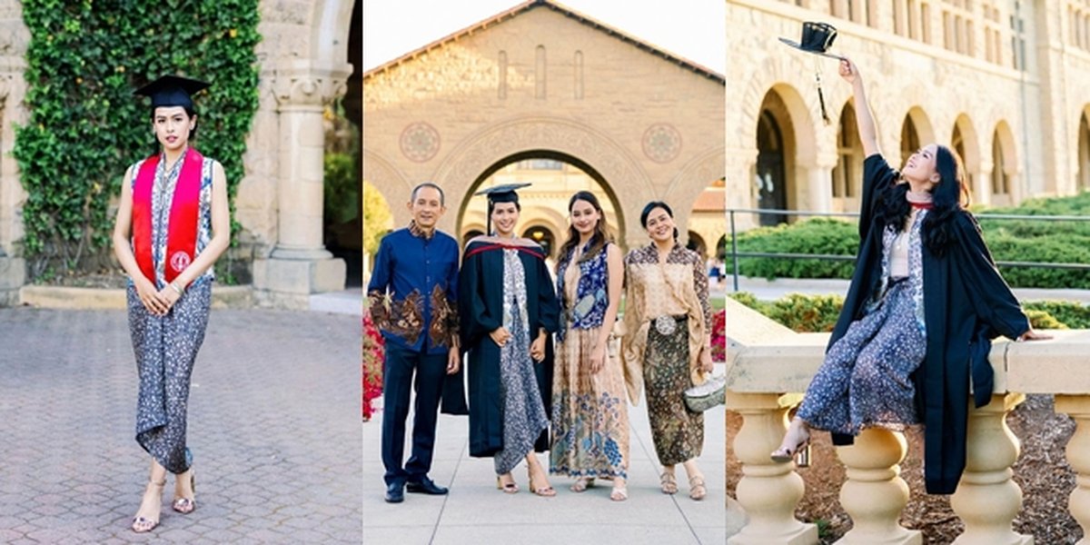 10 Portraits of Maudy Ayunda Attending the Second Day Graduation Ceremony, Looking Beautiful and Fresh in Sleeveless Batik Clothes