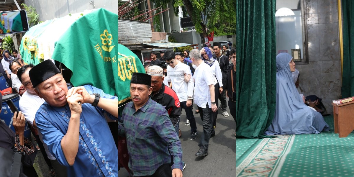 10 Pictures of Maxime Bouttier accompanying his mother's body to the mosque before being buried, Luna Maya joins the prayer with the family