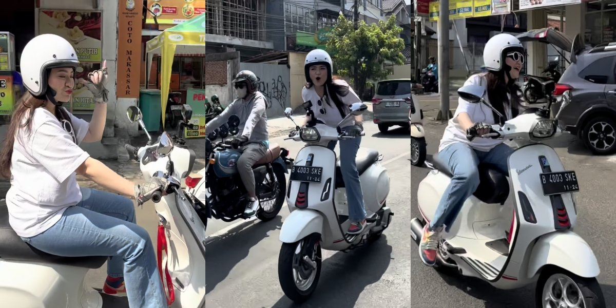 10 Photos of Nathalie Holscher Enjoying Sunmori Riding Vespa - Standing while Riding, Netizens: Back to Factory Settings