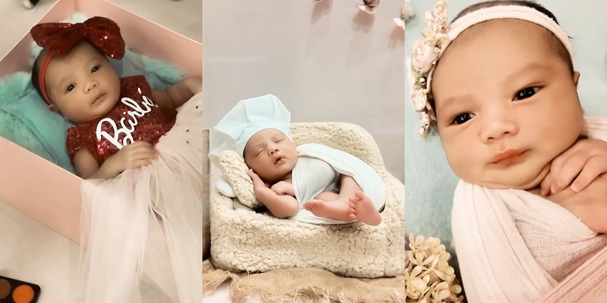 10 Portraits of Newborn Photoshoot Baby Azura, Aurel Hermansyah and Atta Halilintar's Child, Still a Baby but Aware of the Camera - Adorable as Barbie to Junior Chef
