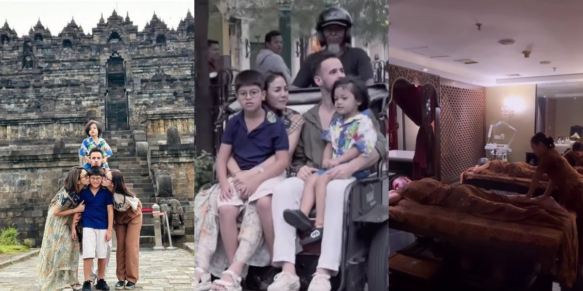 10 Photos of Nikita Mirzani's Vacation to Yogyakarta with Children and Future Husband, Enjoying a Family Ride on a Becak - Couples Spa