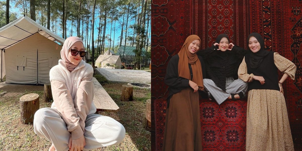 10 Photos of Nissa Sabyan Breaking Fast with Friends and Ayus, Her Cute Pose Becomes the Highlight - Caught Wearing Couple Outfit